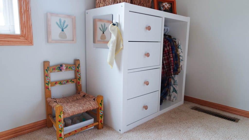 Montessori nursery wardrobe and self-care area
