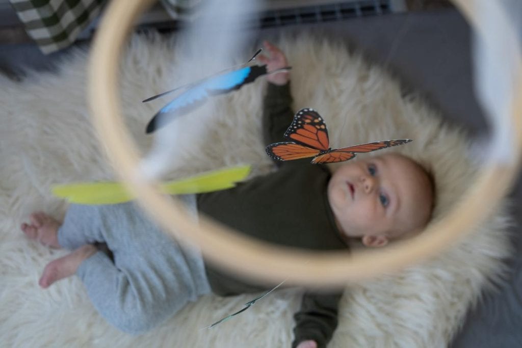 Butterfly baby mobile.
