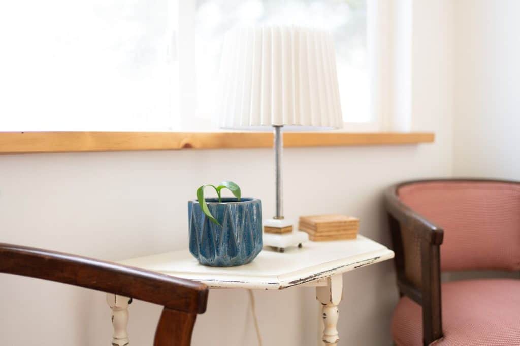 Table with a lamp