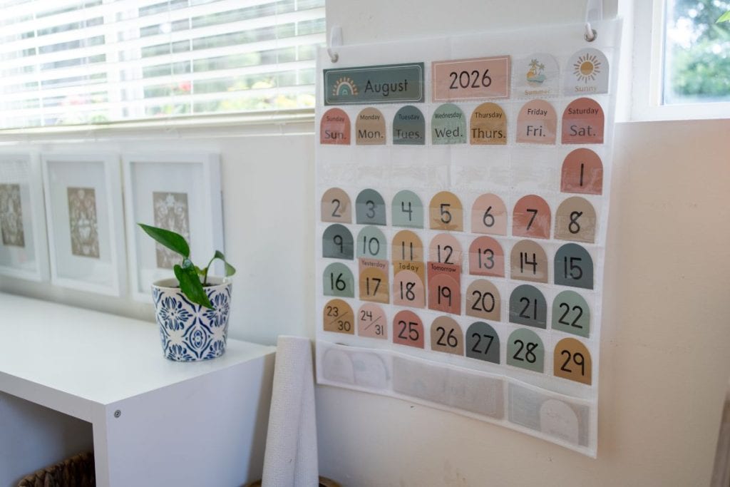 Pocket wall calendar.