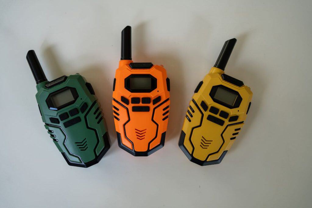 three walkie-talkies.